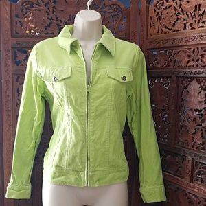 Statement Lime green corduroy light jacket